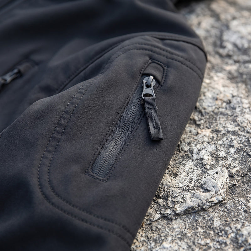 Men's Tactical Softshell Jacket Waterproof Detachable Hood Zip Pockets, product photo 4