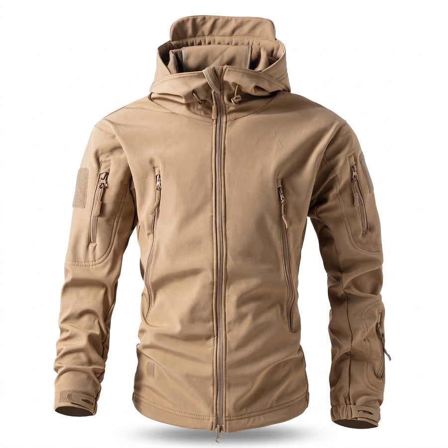 Men's Tactical Softshell Jacket Waterproof Detachable Hood Zip Pockets, product photo 8