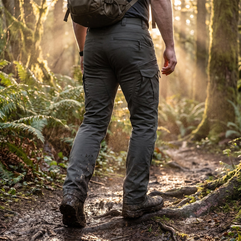 Men’s Tactical Trek Pants Waterproof Reinforced Stretch Multi Pocket, product photo 3