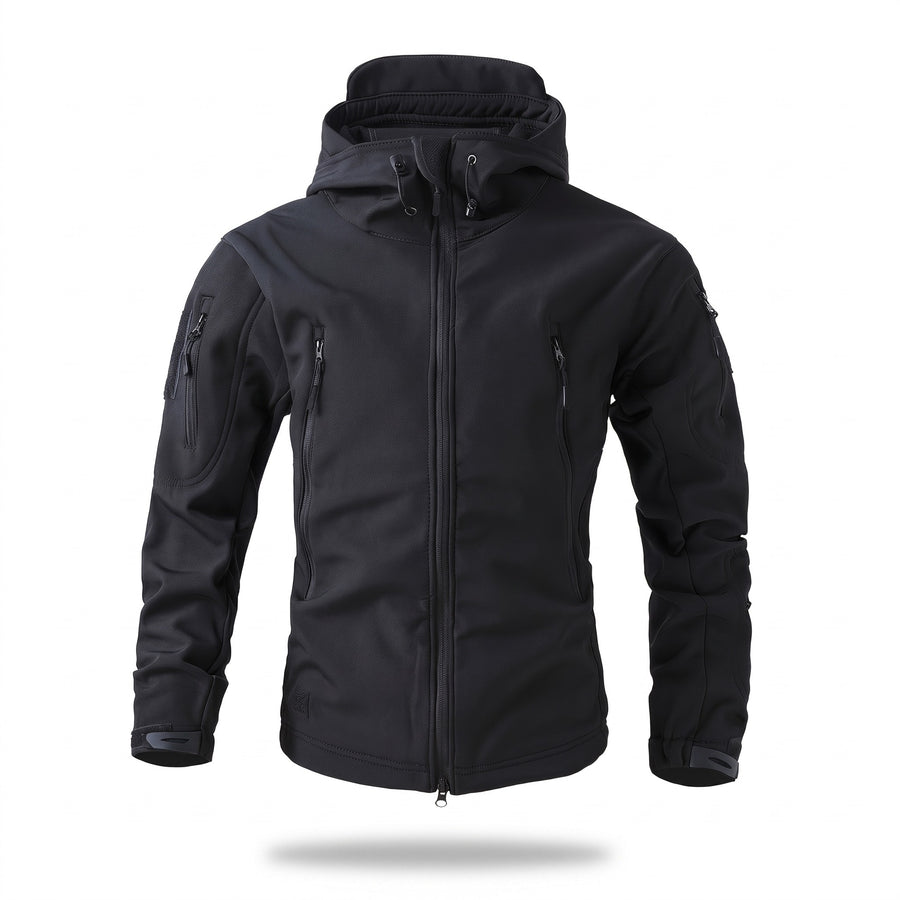 Men's Technical Softshell Jacket Hooded Storm Flap Multi Pocket, product photo 1