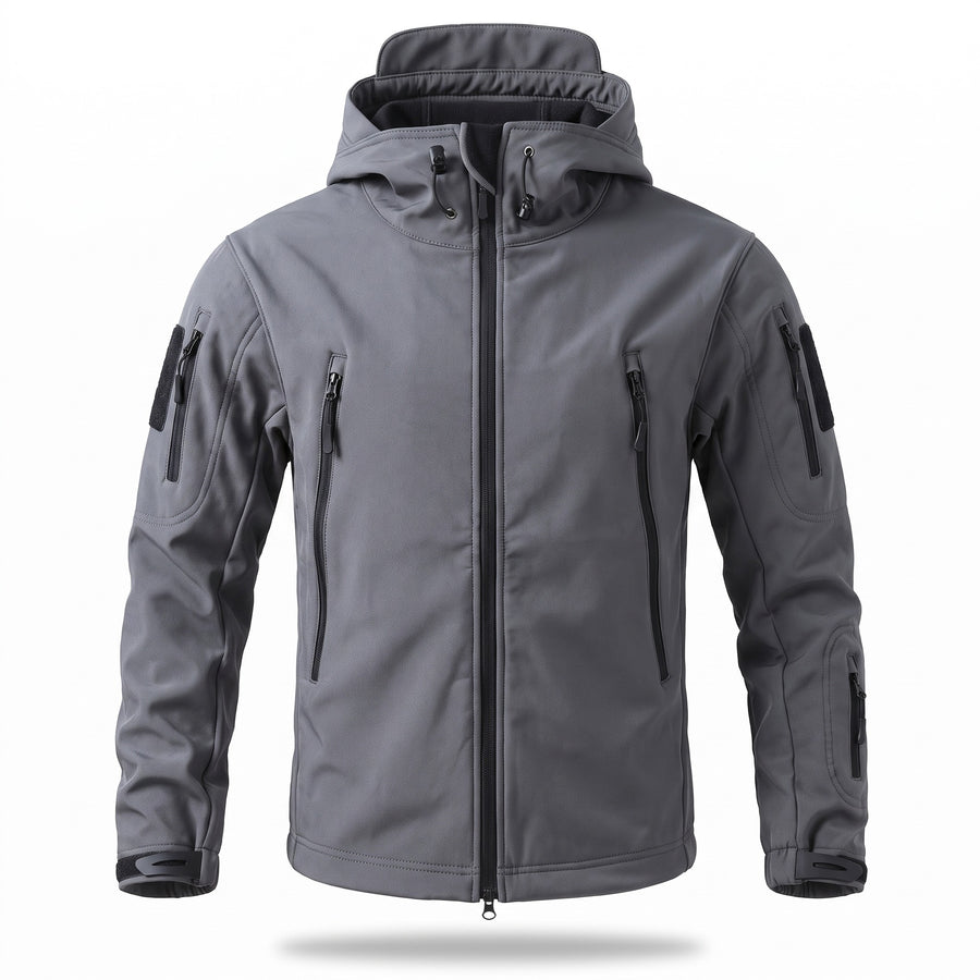 Men's Technical Softshell Jacket Hooded Storm Flap Multi Pocket, product photo 7