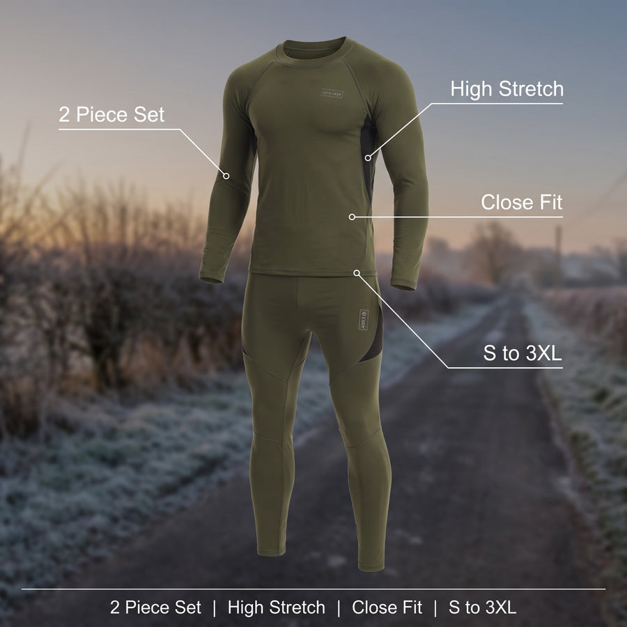 Men's Thermal Base Layer Set High Stretch Top and Bottoms, product photo 2