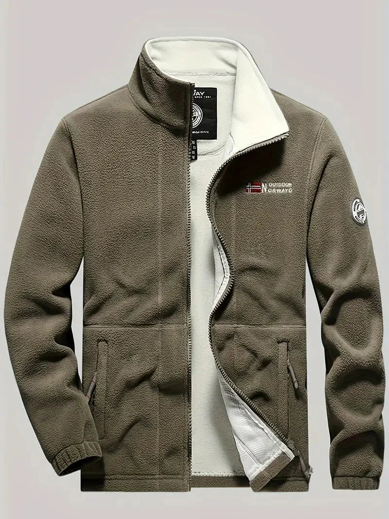 Men’s Thermal Fleece Jacket Warm Outdoor Hiking Coat – product view 11 | Great Lakes Outdoor