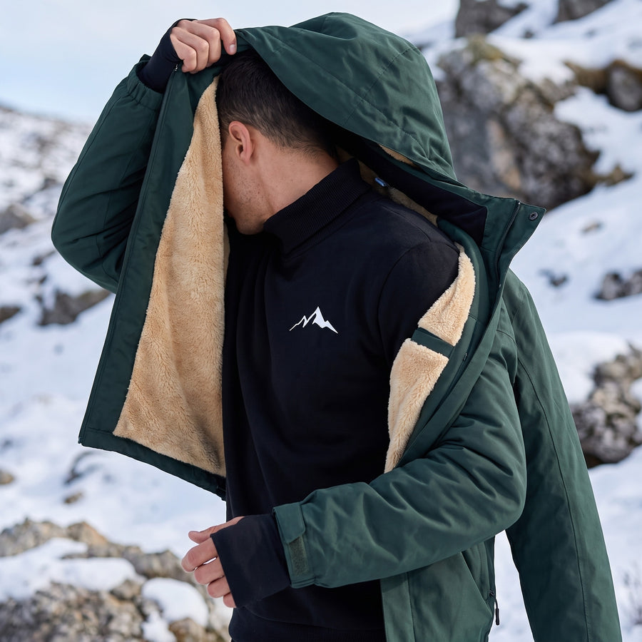 Men's Thermal Top High Neck Long Sleeve Warm Base Layer Pullover, product photo 5