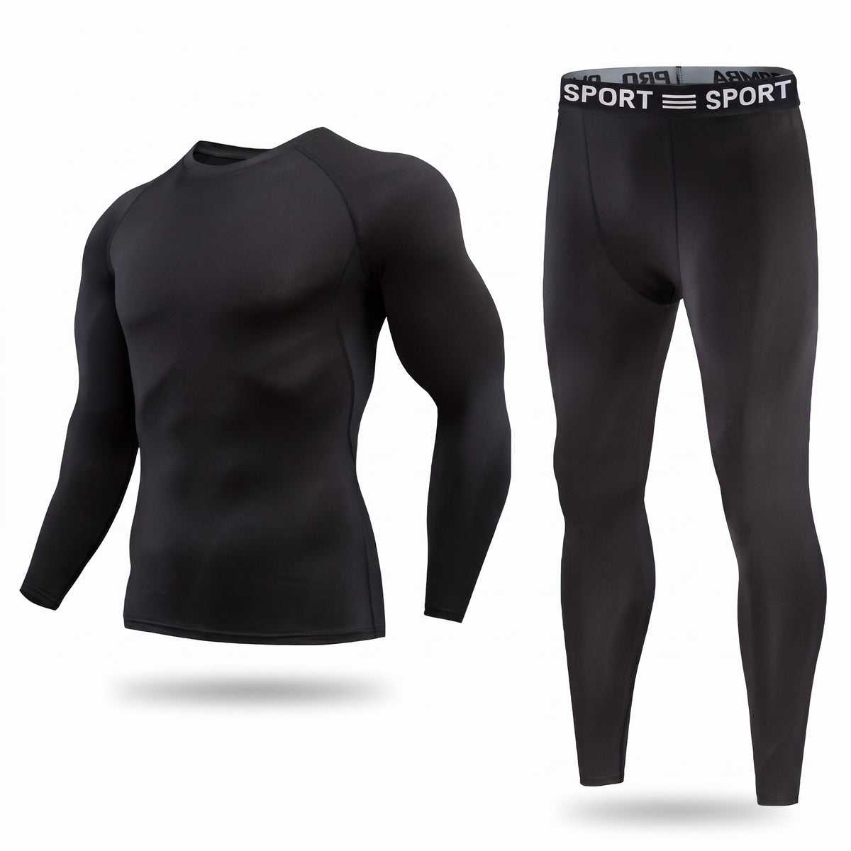 Men's Thermal Underwear Set Fleece Lined Crew Neck Base Layer, product photo 1