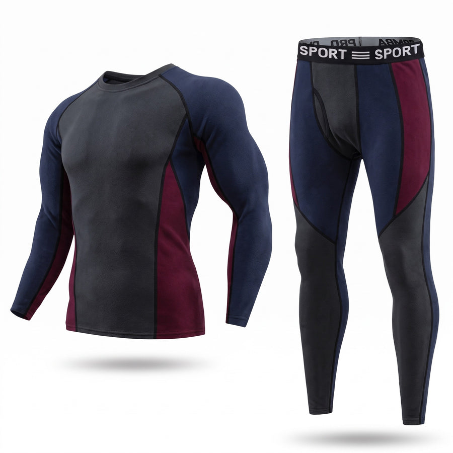 Men's Thermal Underwear Set Fleece Lined Crew Neck Base Layer, product photo 6