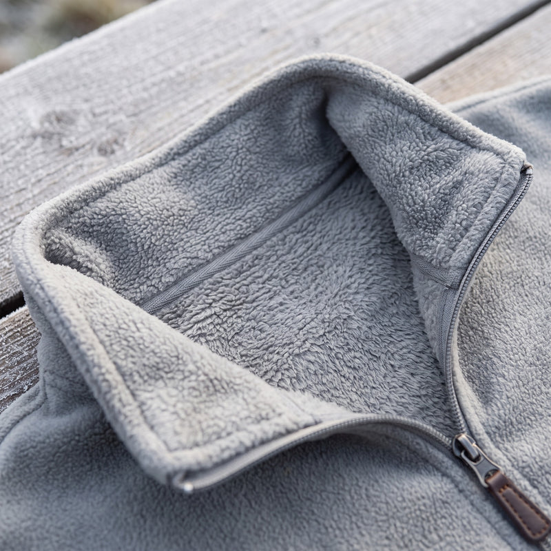Men's Thick Knit Sweater Quarter Zip Lined Stand Collar Winter Top, product photo 4
