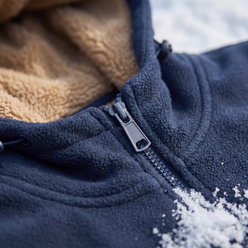 Men's Thick Winter Jacket Hooded Insulated Zip Ski Camp Coat, product photo 4