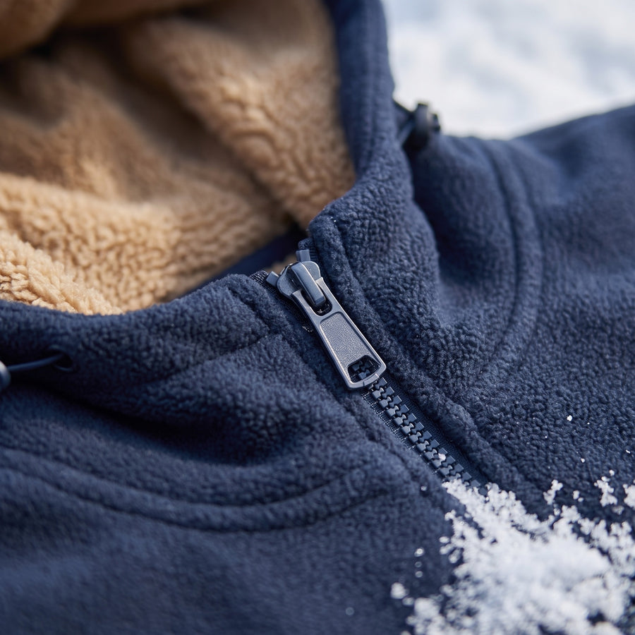 Men's Thick Winter Jacket Hooded Insulated Zip Ski Camp Coat, product photo 4