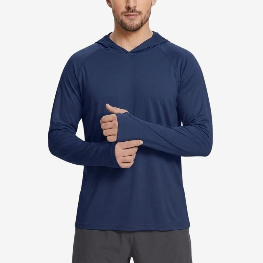Men's UPF 50+ Sun Protection Hooded Hiking Shirt – product view 2 | Great Lakes Outdoor