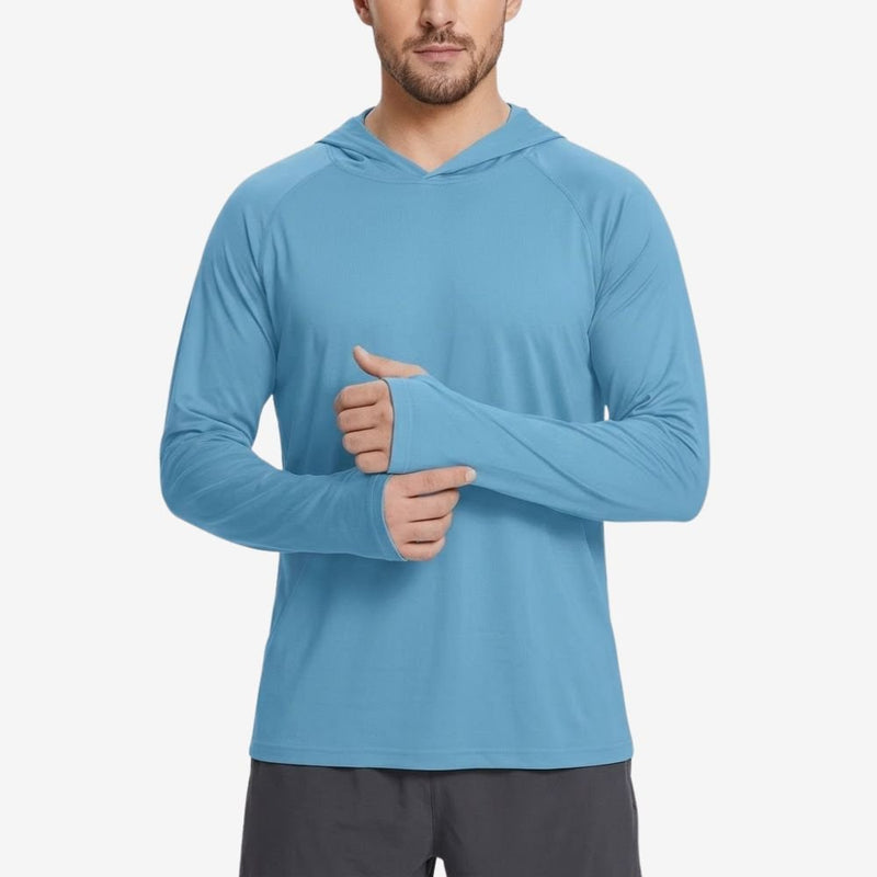 Men's UPF 50+ Sun Protection Hooded Hiking Shirt – product view 5 | Great Lakes Outdoor