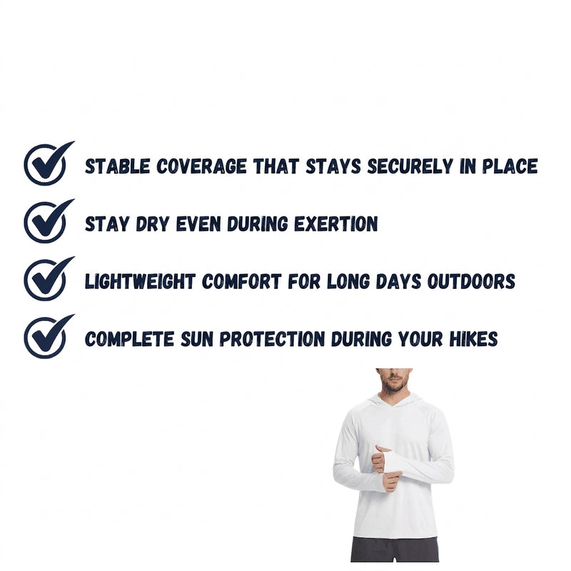 Men's UPF 50+ Sun Protection Hooded Hiking Shirt – product view 7 | Great Lakes Outdoor