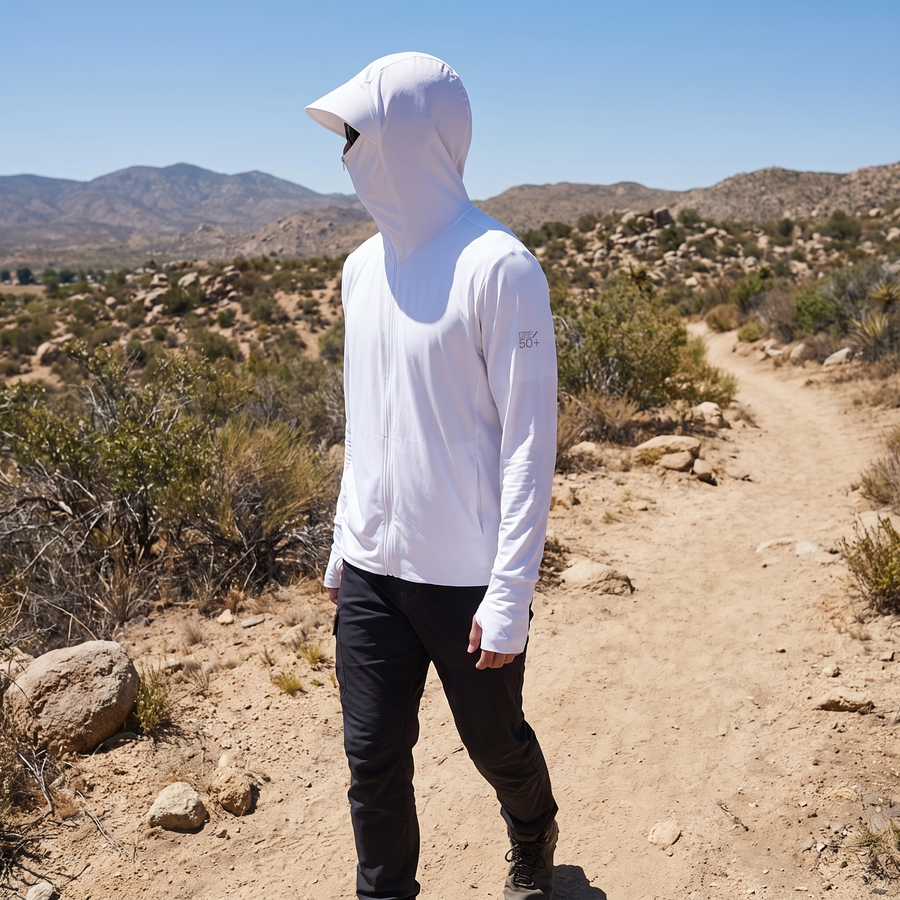 Men's UPF 50+ Sun Protection Jacket Lightweight Hiking Hoodie – product view 2 | Great Lakes Outdoor