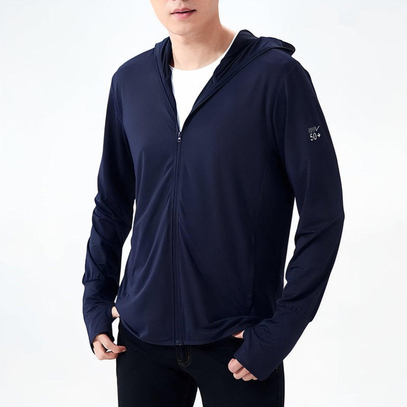 Men's UPF 50+ Sun Protection Jacket Lightweight Hiking Hoodie – product view 4 | Great Lakes Outdoor