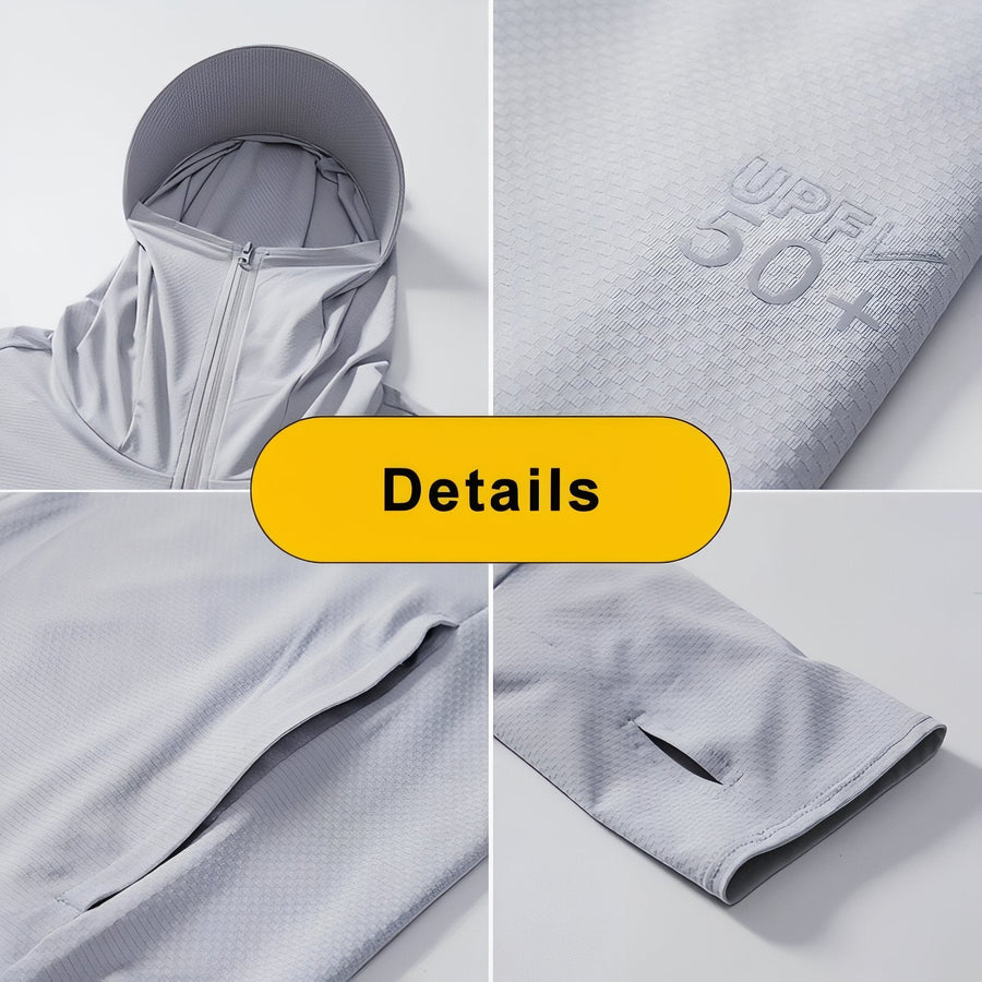 Men's UPF 50+ Sun Protection Jacket Lightweight Hiking Hoodie – product view 6 | Great Lakes Outdoor