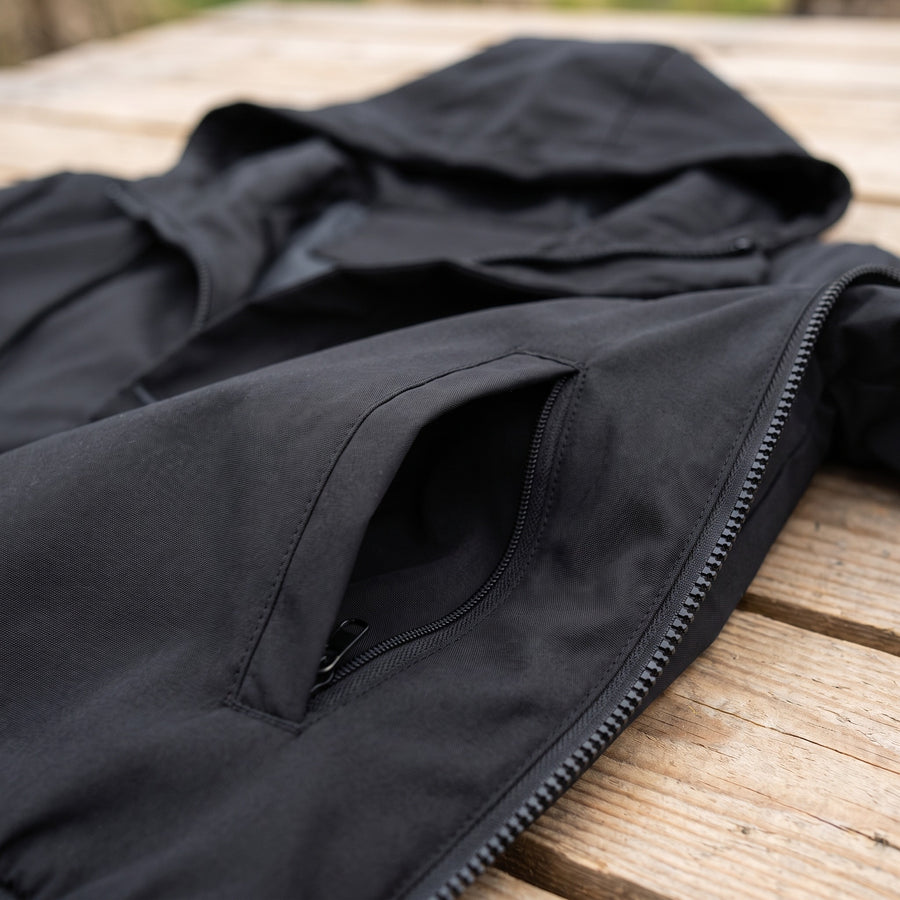 Men's Utility Work Jacket Hooded Zip Pockets Versatile Coat, product photo 4