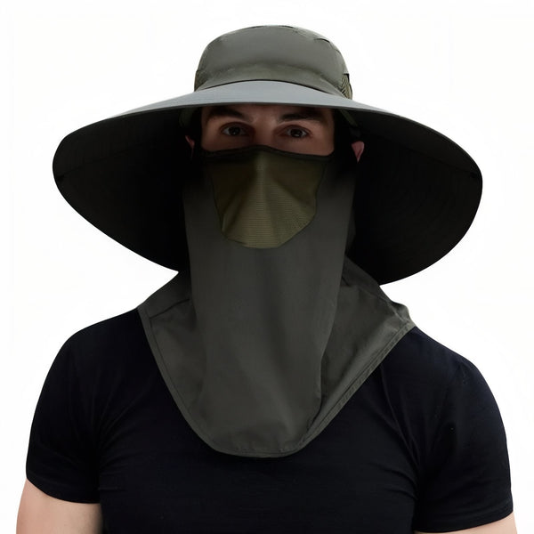 Men's UV Protection Hiking Hat Wide Brim Breathable Sun Cap