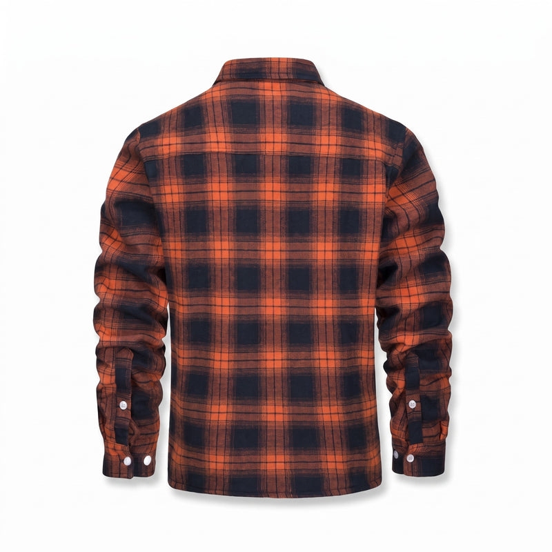 Men’s Vintage Flannel Shirt Jacket Fleece Lined Plaid Seven Colors, product photo 1