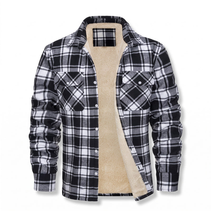 Men’s Vintage Flannel Shirt Jacket Fleece Lined Plaid Seven Colors, product photo 8