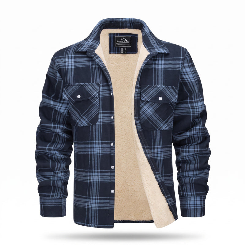 Men’s Vintage Flannel Shirt Jacket Fleece Lined Plaid Seven Colors, product photo 10