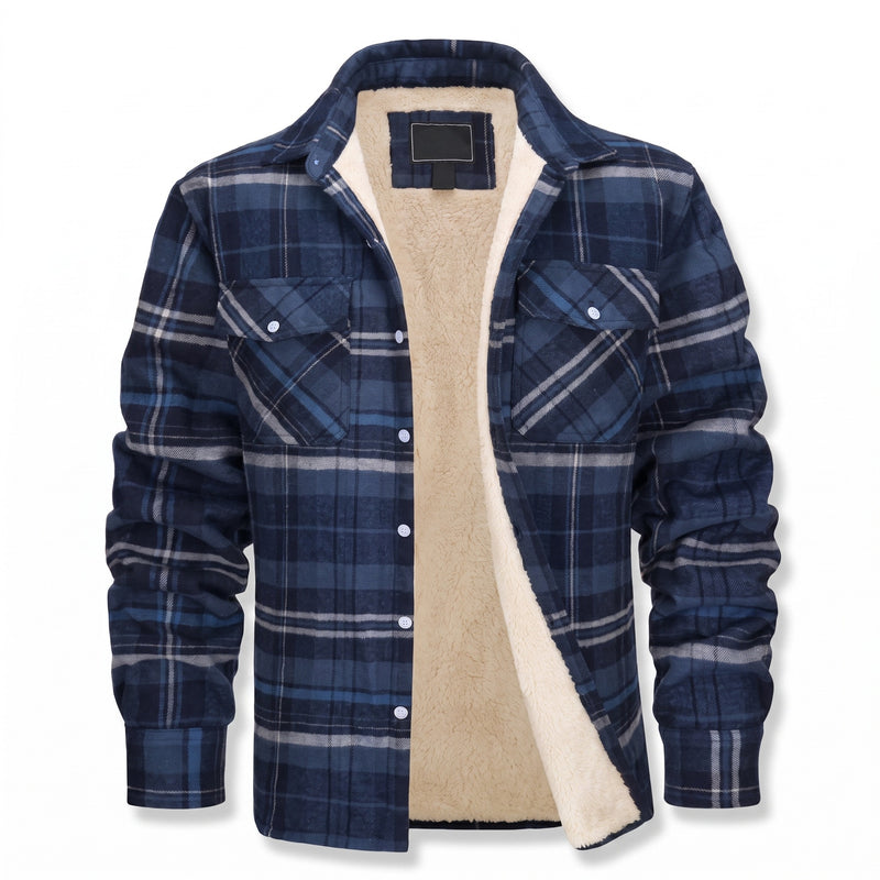 Men’s Vintage Flannel Shirt Jacket Fleece Lined Plaid Seven Colors, product photo 11