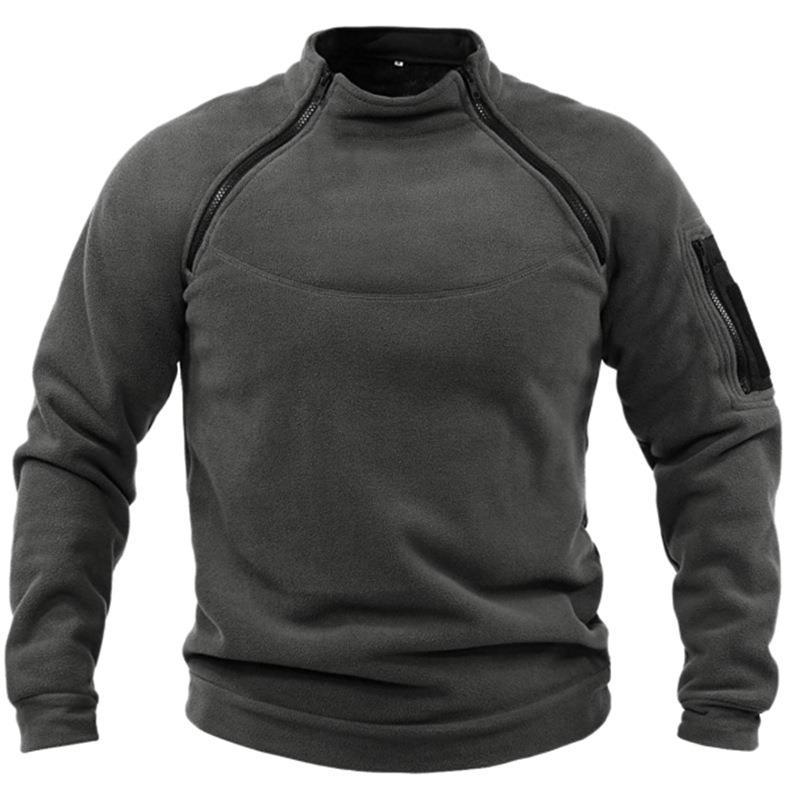 Men's Warm Fleece Pullover Underwear Hoodie in Grey