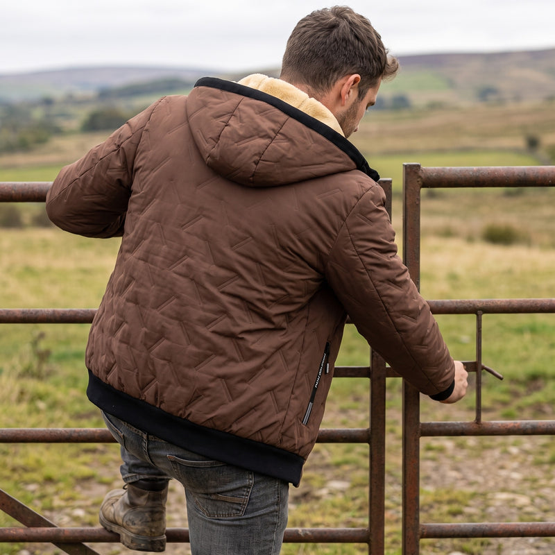 Men's Warm Fleece Winter Jacket Hooded Pockets Stretch Weave, product photo 5