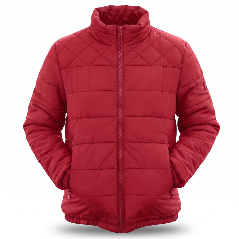 Men's Water Resistant Puffer Jacket Stand Collar Quilted Winter Coat, product photo 6