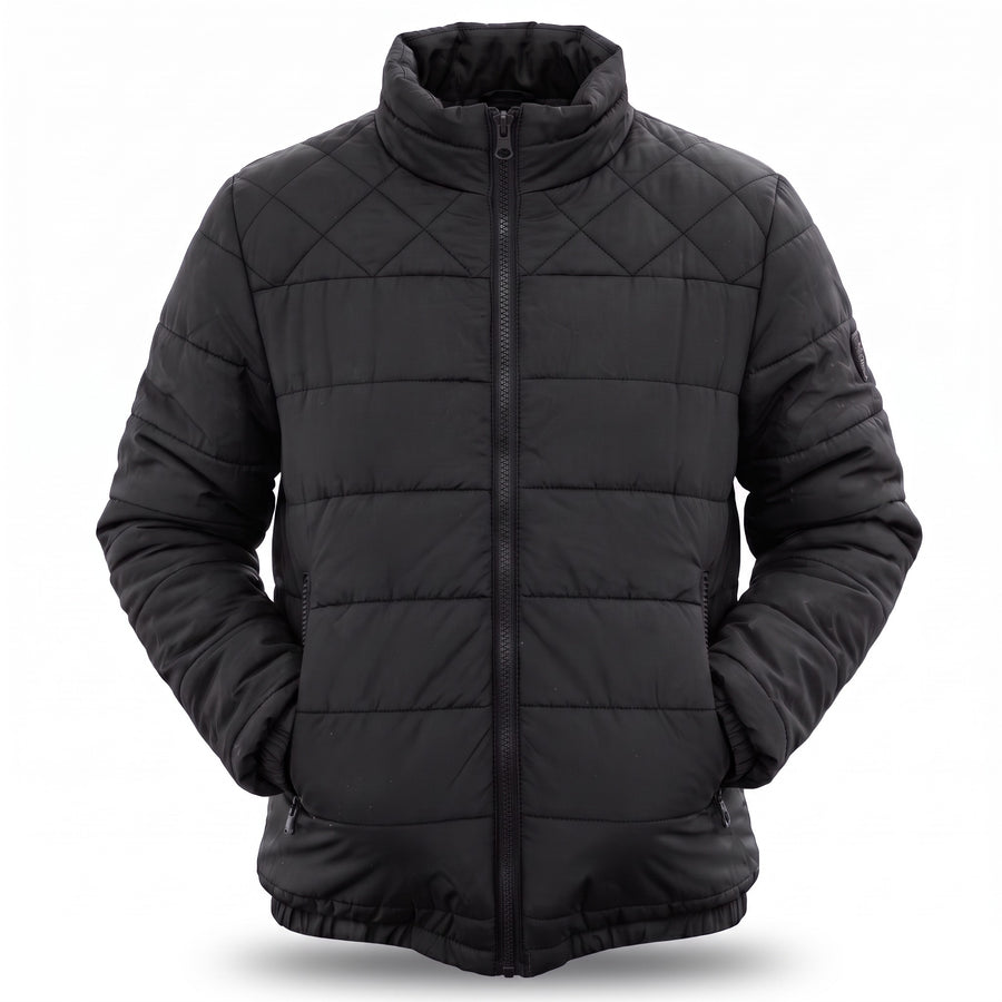Men's Water Resistant Puffer Jacket Stand Collar Quilted Winter Coat, product photo 7
