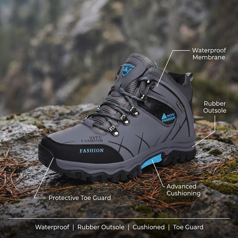Men’s Waterproof Hiking Boots Rubber Outsole Cushioned Toe Guard, product photo 2
