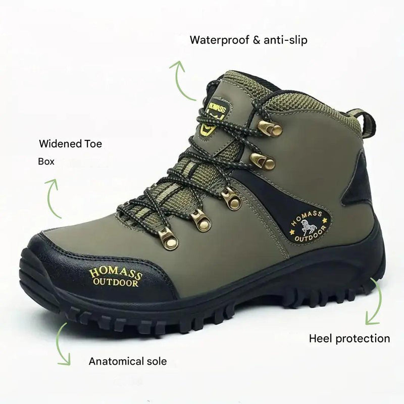 Men’s Waterproof Hiking Boots Wide Fit Supportive Outdoor Shoes – product view 2 | Great Lakes Outdoor