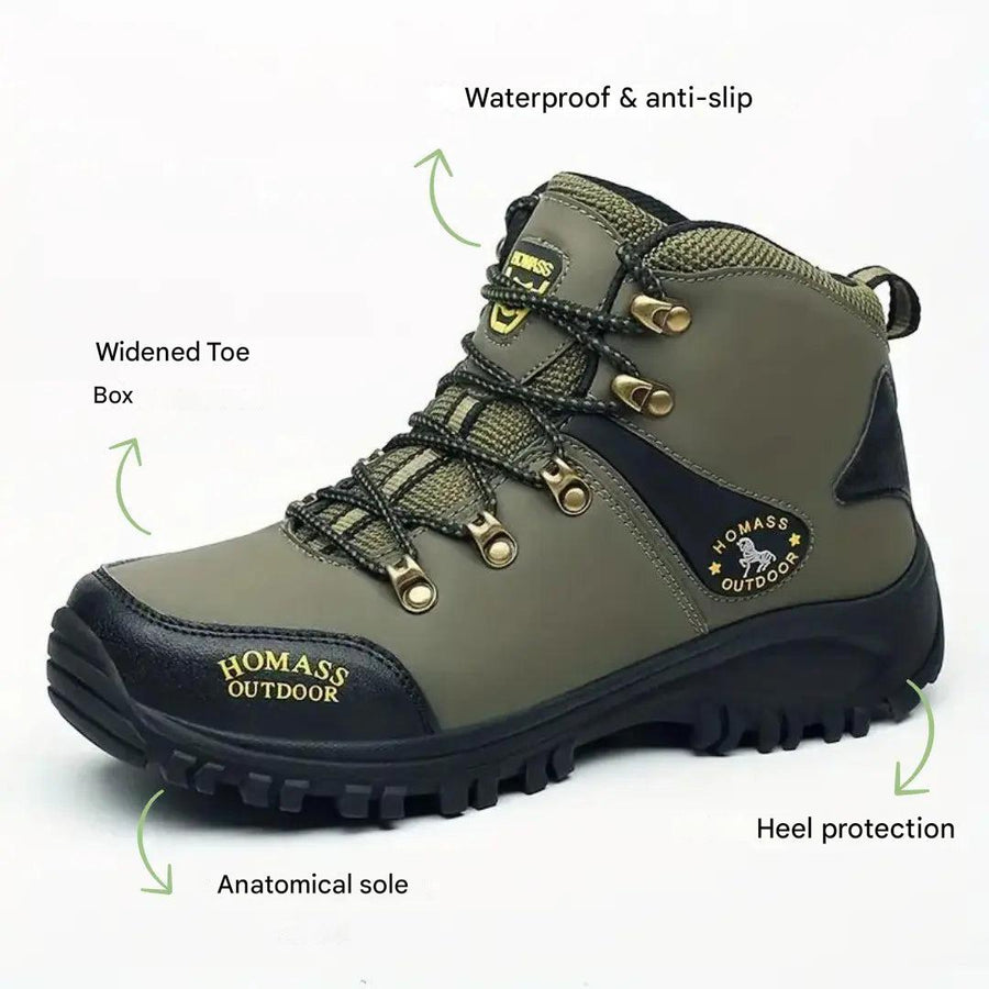 Men’s Waterproof Hiking Boots Wide Fit Supportive Outdoor Shoes – product view 2 | Great Lakes Outdoor