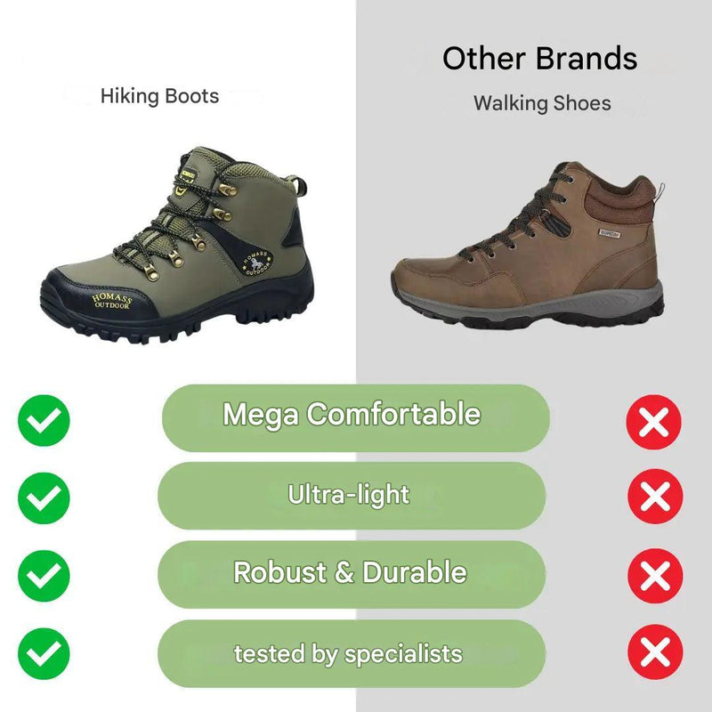 Men’s Waterproof Hiking Boots Wide Fit Supportive Outdoor Shoes – product view 3 | Great Lakes Outdoor