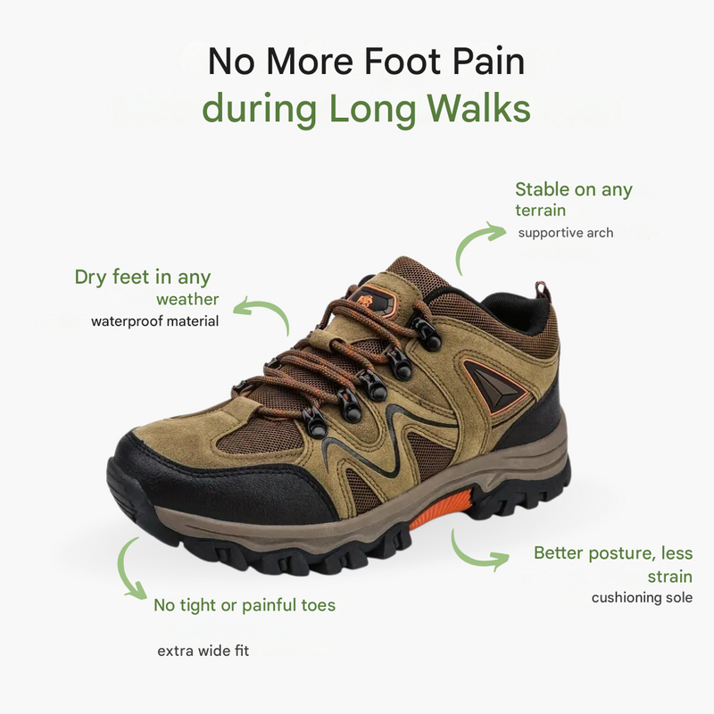 Men’s Waterproof Hiking Shoes Wide Fit Supportive Outdoor Walking Shoes – product view 3 | Great Lakes Outdoor