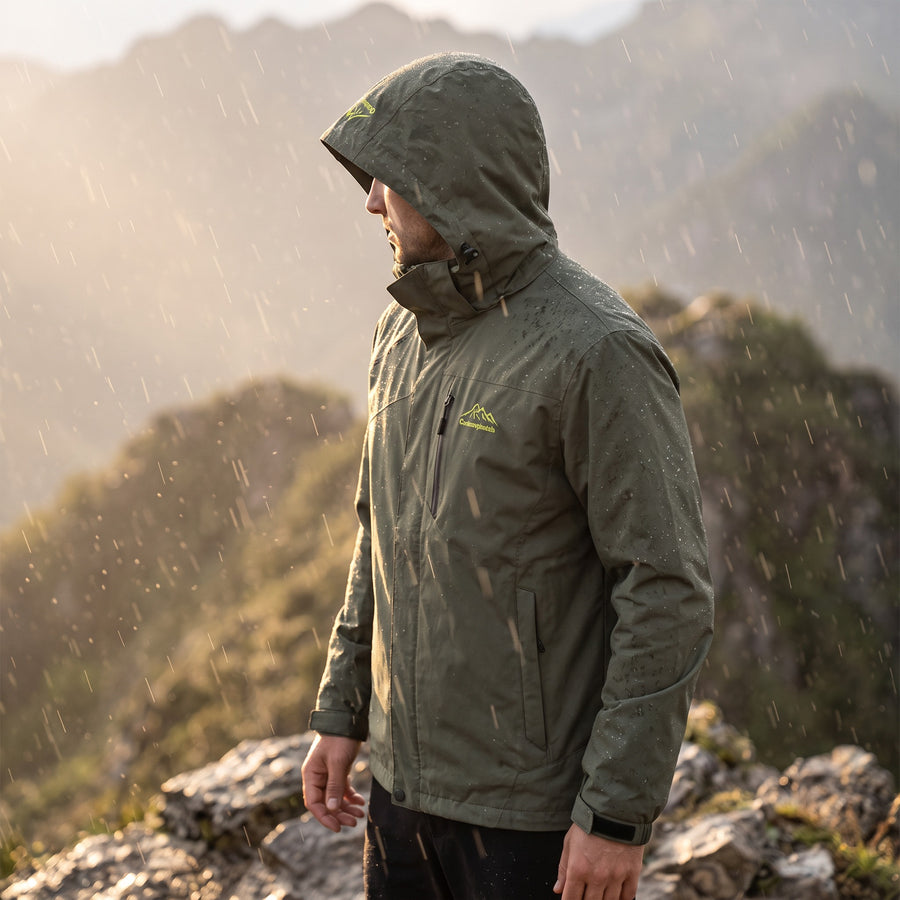 Men's Waterproof Windbreaker Breathable Adjustable Cuff Rain Jacket, product photo 3