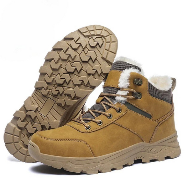 Men’s Waterproof Winter Hiking Shoes Warm Plush Lined Boots