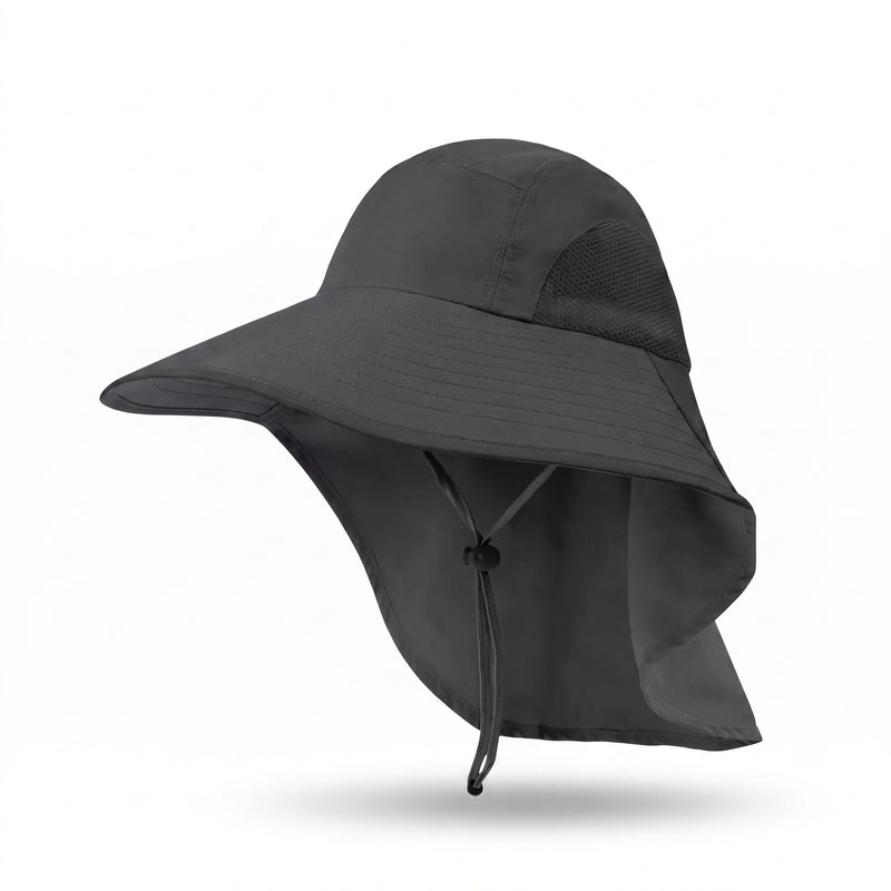 Men’s Wide Brim Sun Hat Waterproof Windproof Neck Flap Hiking Cap, product photo 6