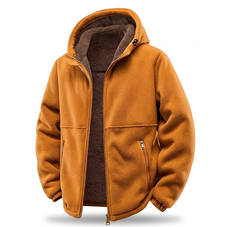 Men's Windproof Fleece Jacket Hooded Full Zip Autumn Winter, product photo 6