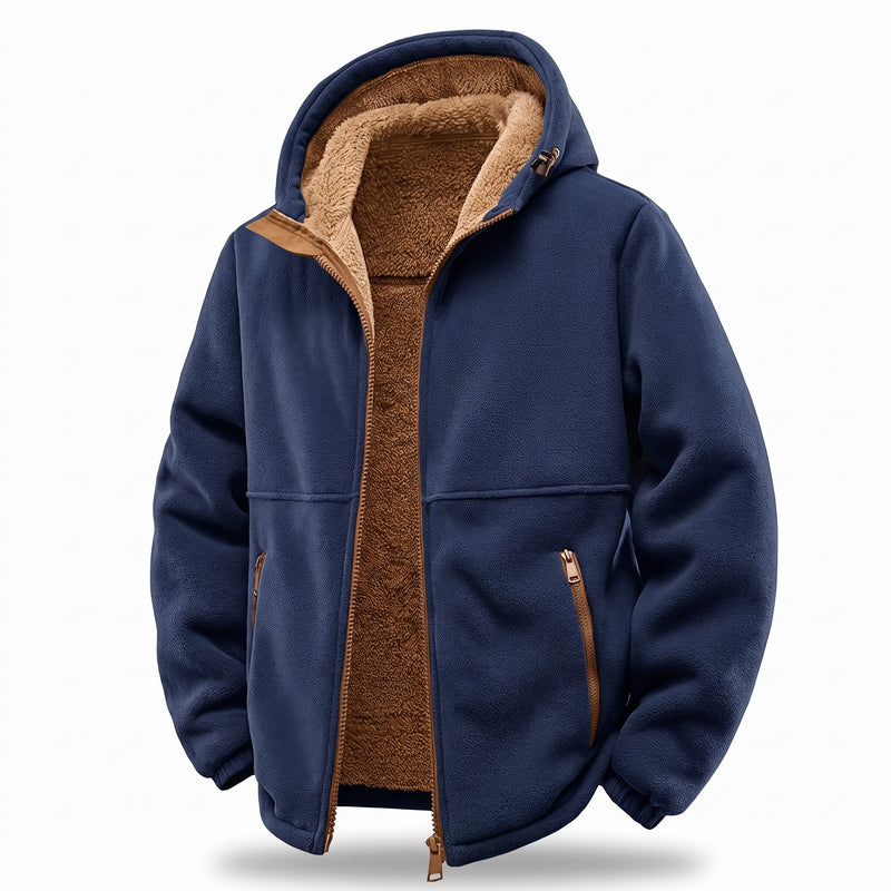 Men's Windproof Fleece Jacket Hooded Full Zip Autumn Winter, product photo 7