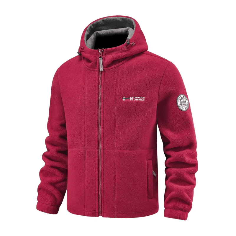 Men's Windproof Fleece Jacket Warm Breathable Hooded Outdoor Coat – product view 4 | Great Lakes Outdoor