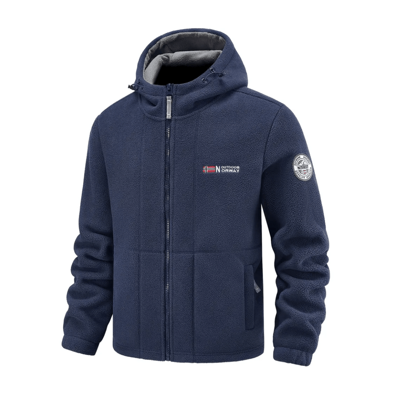 Men's Windproof Fleece Jacket Warm Breathable Hooded Outdoor Coat – product view 6 | Great Lakes Outdoor