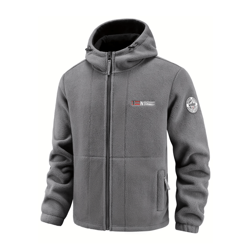 Men's Windproof Fleece Jacket Warm Breathable Hooded Outdoor Coat – product view 7 | Great Lakes Outdoor