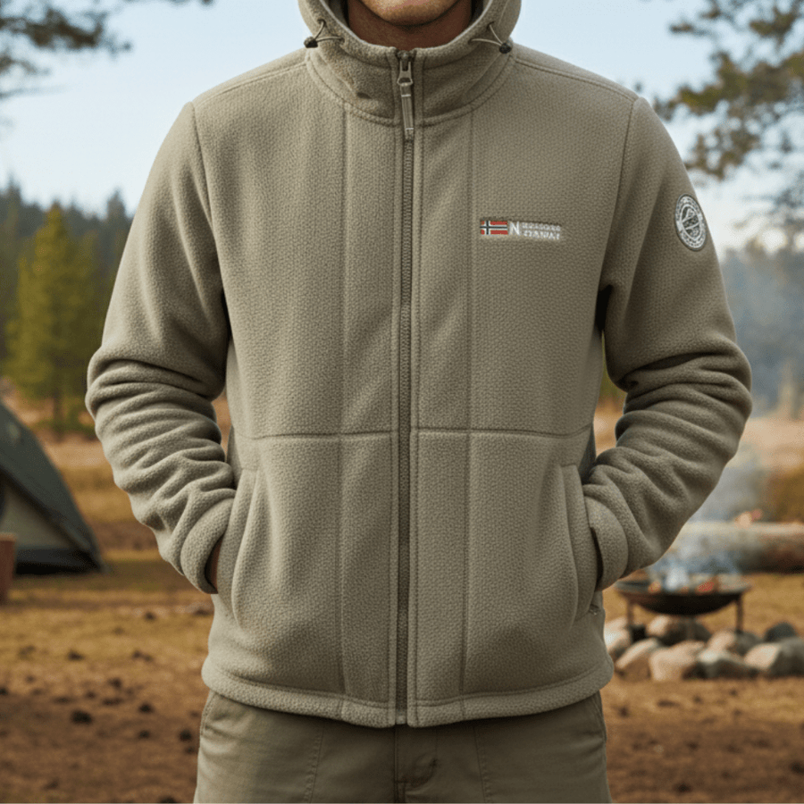 Men's Windproof Fleece Jacket Warm Breathable Hooded Outdoor Coat – product view 13 | Great Lakes Outdoor
