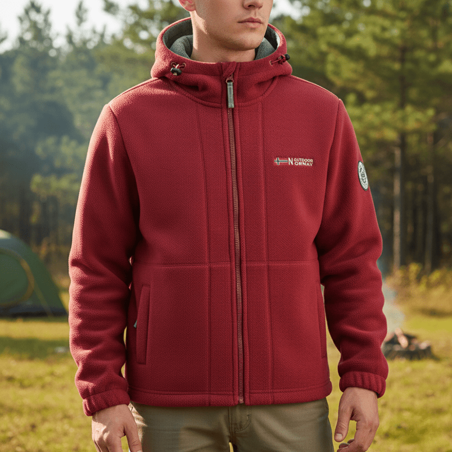 Men's Windproof Fleece Jacket Warm Breathable Hooded Outdoor Coat – product view 14 | Great Lakes Outdoor