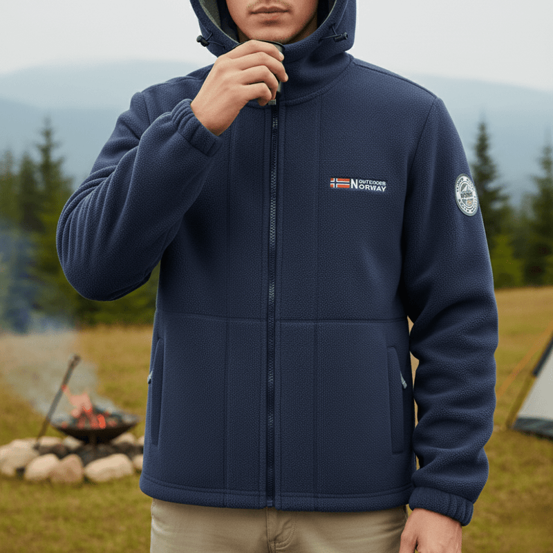 Men's Windproof Fleece Jacket Warm Breathable Hooded Outdoor Coat – product view 16 | Great Lakes Outdoor