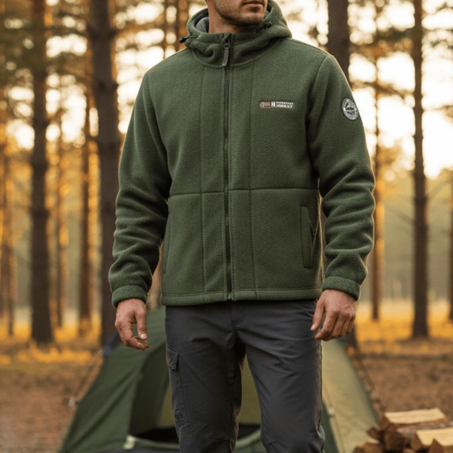 Men's Windproof Fleece Jacket Warm Breathable Hooded Outdoor Coat – product view 17 | Great Lakes Outdoor