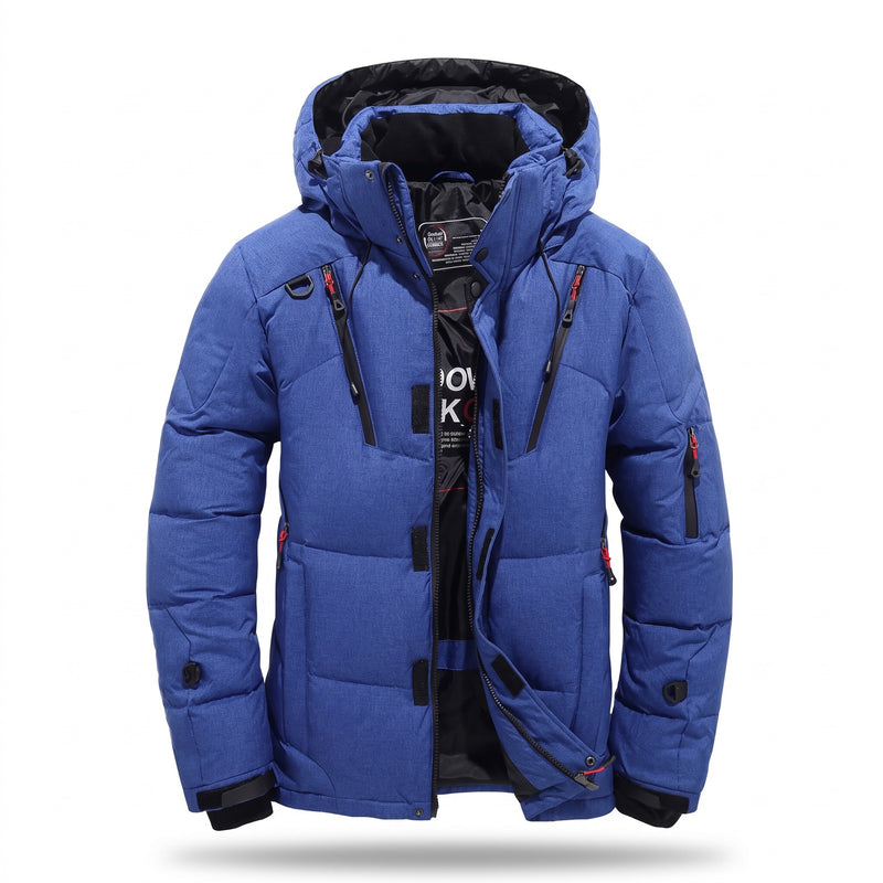 Men's Winter Down Jacket Goose Filled Water Repellent Windproof Coat, product photo 6