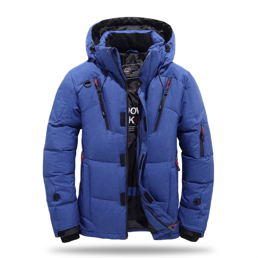Men's Winter Down Jacket Goose Filled Water Repellent Windproof Coat, product photo 6