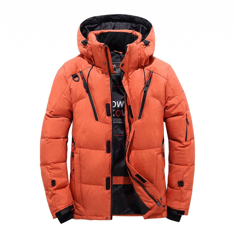 Men's Winter Down Jacket Goose Filled Water Repellent Windproof Coat, product photo 9