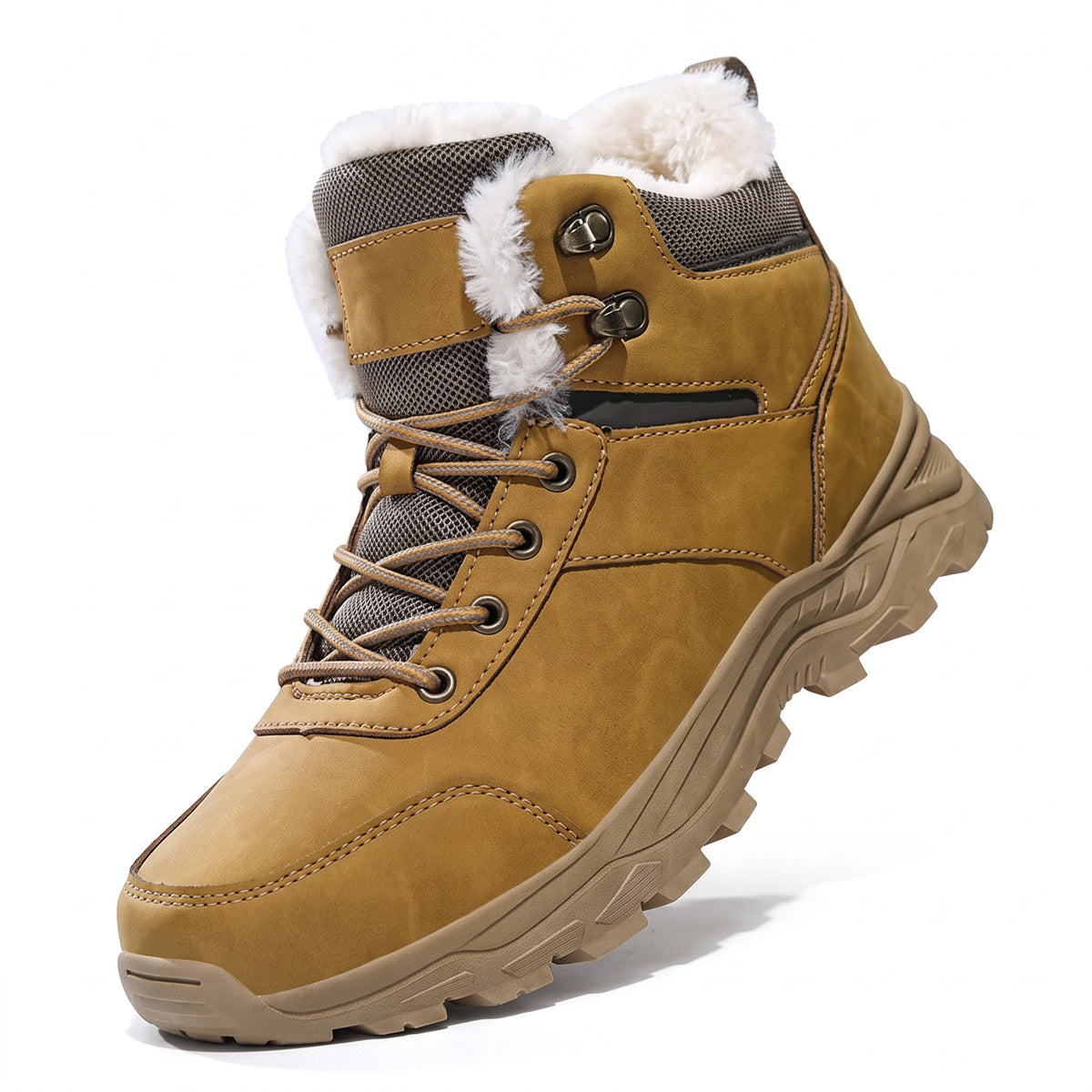 Men's Winter Hiking Boots Plush Lined Waterproof Snow Footwear, product photo 1